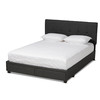Baxton Studio Netti Dark Grey Upholstered 2-Drawer Queen Size Platform Storage Bed 161-9905